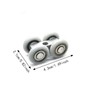 Pack of 5 sliding door castors, sliding door fittings, sliding