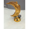 Electric Half Moon Shaped Incense Burner with Color Stones (Gold)