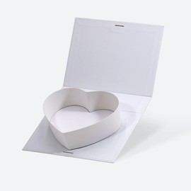 Geoto 6 Packs 8"x6"x2" Bulk Pink/Red/White/Black Single Heart Shaped Valentine's Day Treat Fillable Gift Packaging Boxes(White)