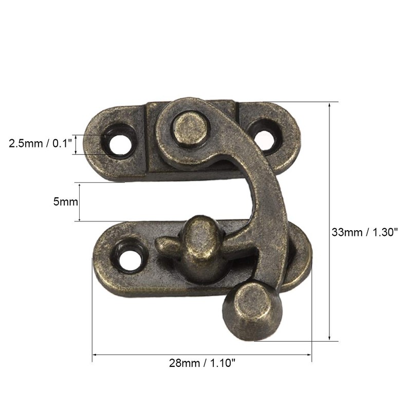 sourcing map Antique Vintage Lock Clasp Right Latch Hook Hasp