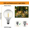 abulber G40 LED Outdoor String Light Bulbs, Shatterproof Waterproof, E12