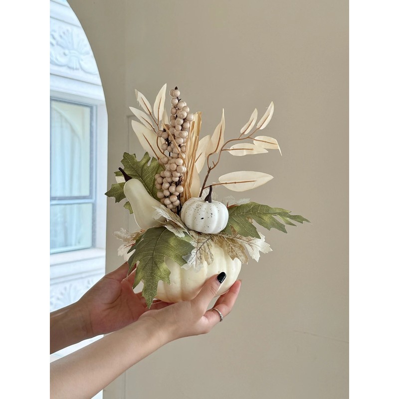 Vellure Pumpkin Fall Decor – Realistic Autumn Foliage and Ornaments,