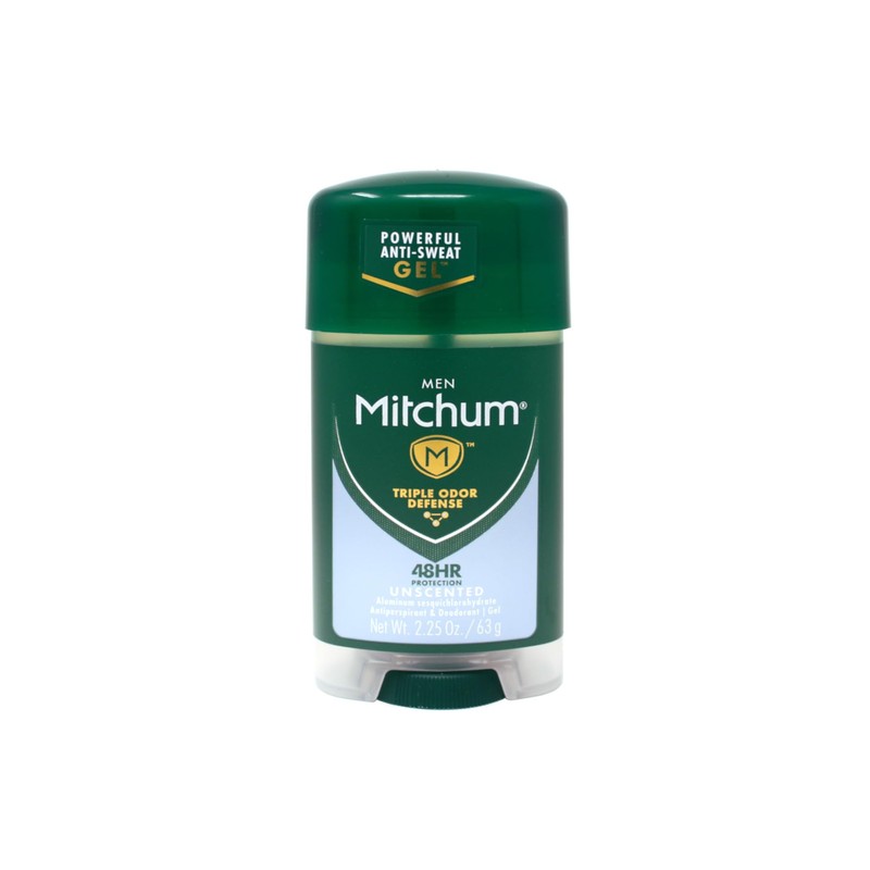 Mitchum Clear Gel Anti-Perspirant & Deodorant, Unscented for Men, 2.25