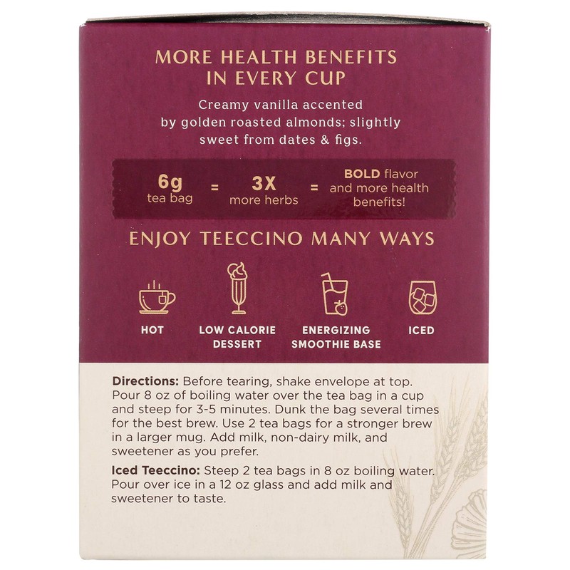Teeccino Vanilla Nut Herbal Tea - Rich & Roasted Herbal