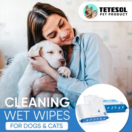 Tetesol Dog Wipes for Dogs Cats, 600 Count All Purpose Cleaning Pet Wipes, Dog Ear Wipes, Quick Easy Grooming for Bums, Body, Paws, Eyes, for A Easy & Speedy Freshen-Up, 6 Travel Pack of 600 Wipes