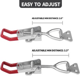 Vicuna R Heavy Duty Toggle Latch Clamp 4003, Large Adjustable Toggle Clamp Latch With Lock Hole, 1320Lbs Holding Capacity Pull Latch for Smoker Lid Jig, Tool Box Case - 2Pack (with 10PCS Screws)