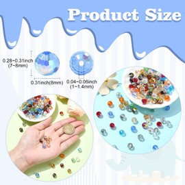 LiQunSweet 200 pcs 13 Colors 8MM Faceted Round Glass Beads Crystal Loose Beads for DIY Jewelry Bracelet Necklace Earring Crafts Bag Keychain Embellishments
