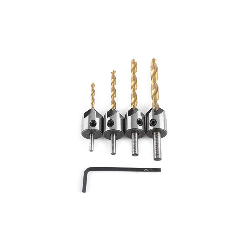 Titanium Coated Woodworking Countersink Drill Bit Set HSS Carpentry Reamer