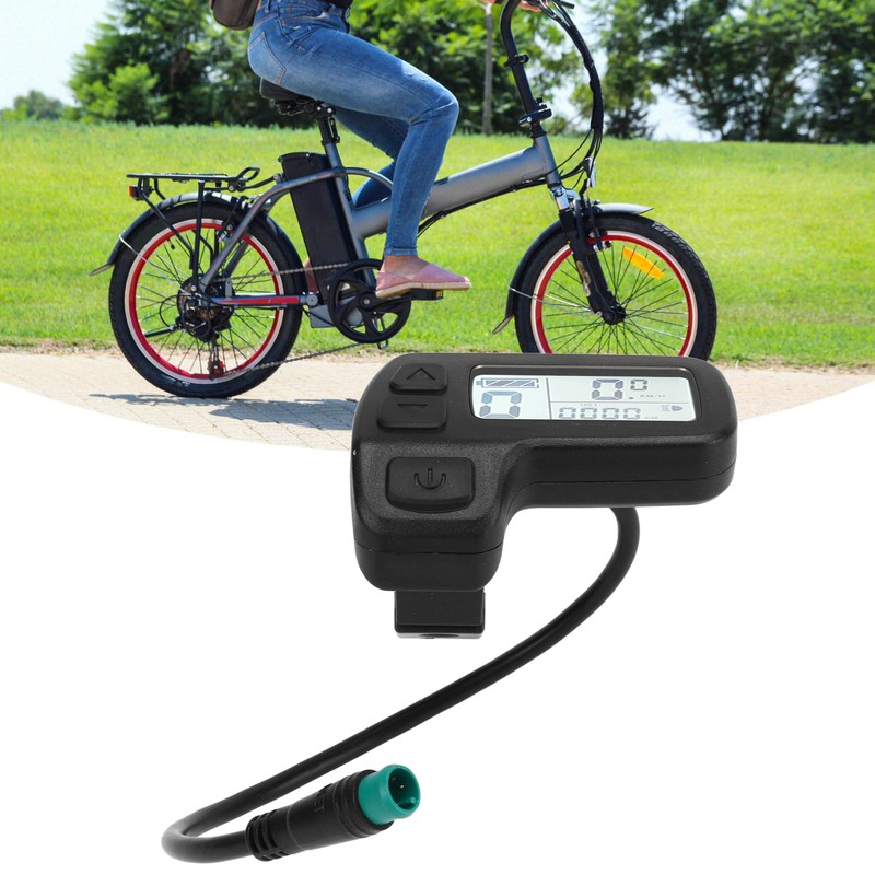 Electric Bicycle LCD Display Waterproof Connector Data Display Meter 24V