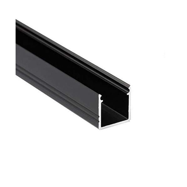 LED Profile ST10 Aluminium Black for LED Strips Including Cover