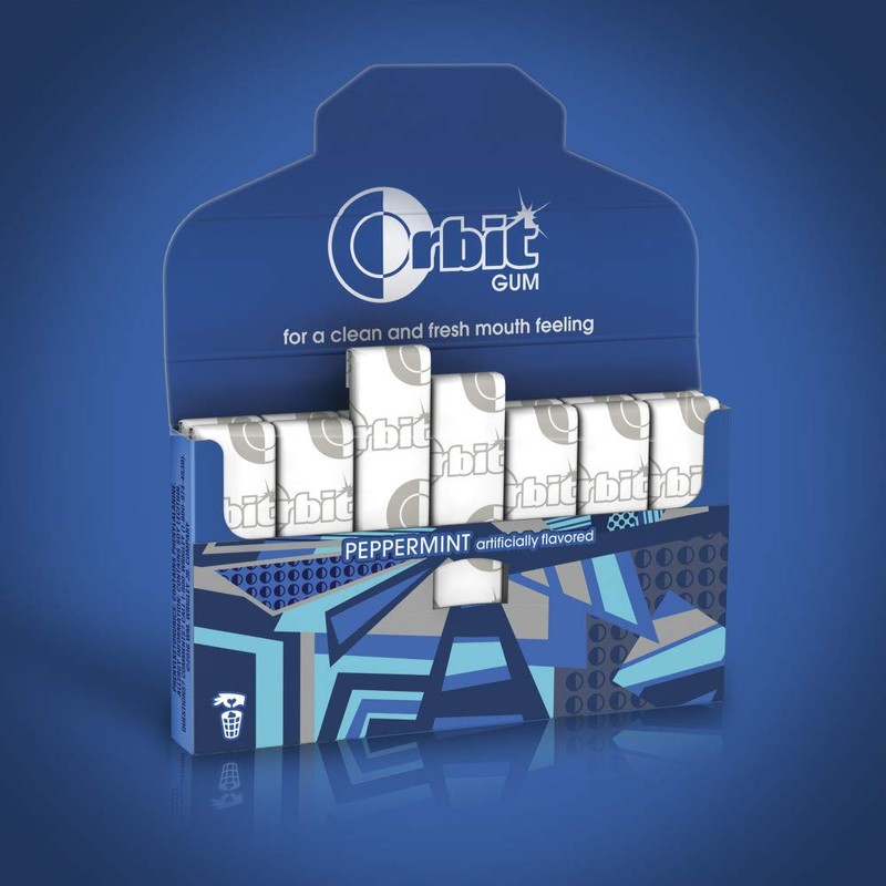 ORBIT Peppermint Sugarfree Chewing Gum, 3 Packs of 14-Pieces (42