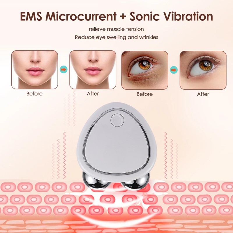 Microcurrent Face Massager Roller Facial Massager Face Lifting Firming Double