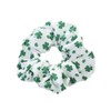 St.Patrick's Day Hair Scrunchies,Green Shamrock Ponytail Holders Green Clover Hair