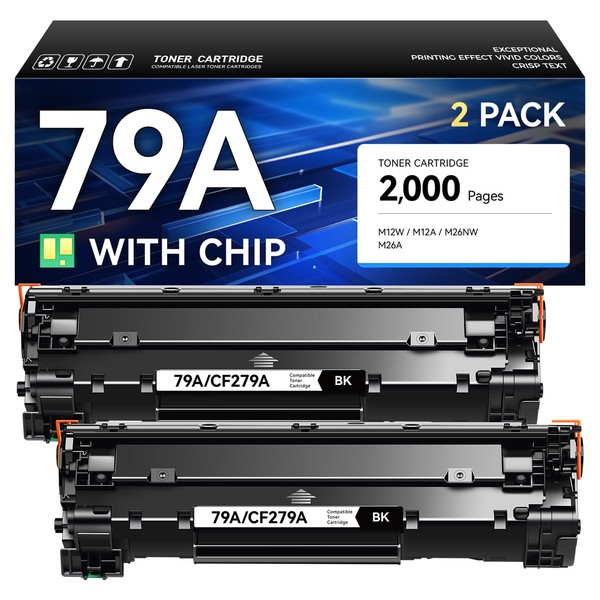 caink 79A Toner Cartridge Combo Set (2-Pack Black with Chip)