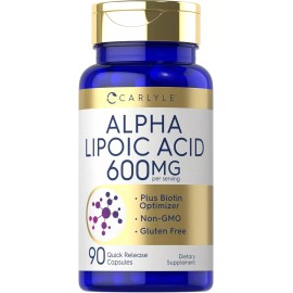 Alfa Acido Alfa Lipoico 600 Mg Con Biotina Optimizer 90 Counts ALA Máximo apoyo