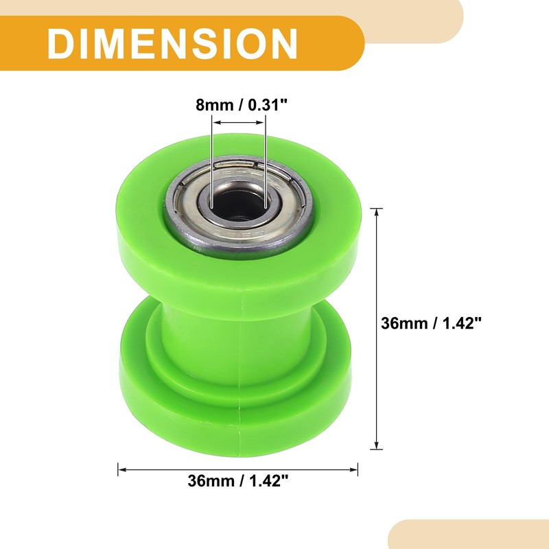 Partuto 2 Pcs Universal Chain Pulley Roller Slider - Rubber