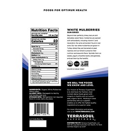 Terrasoul Superfoods Terrasoul Superfoods Organic Sun-dried White Mulberries, 4 Lbs (Pack of 4), Sweet Superfood Snacking, Smoothie Booster, and Nutrient-Packed Yogurt Topping