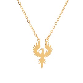 LLYANZ - Collar de acero inoxidable con diseño de pájaro de fuego de fénix, Acero inoxidable, Sin piedra preciosa