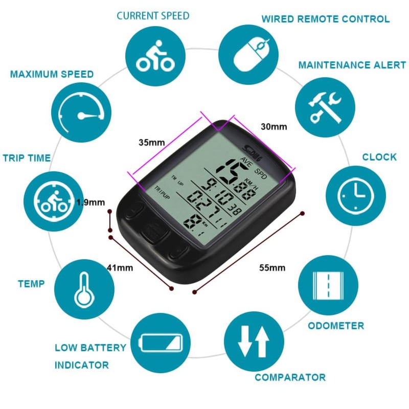 axGear Bike Speedometer Bicycle Speed Meter Digital Odometer Waterproof LCD