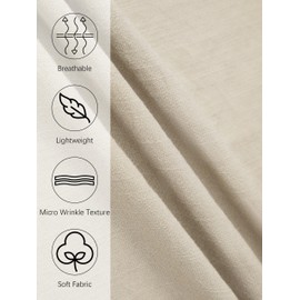 SEVEGO Mens Casual Linen Pants 30''/32''/34''/36'' Elastic Waist Drawstring Straight-Legs Summer Beach Loose Fit Trouser, Khaki, Medium/36" Inseam