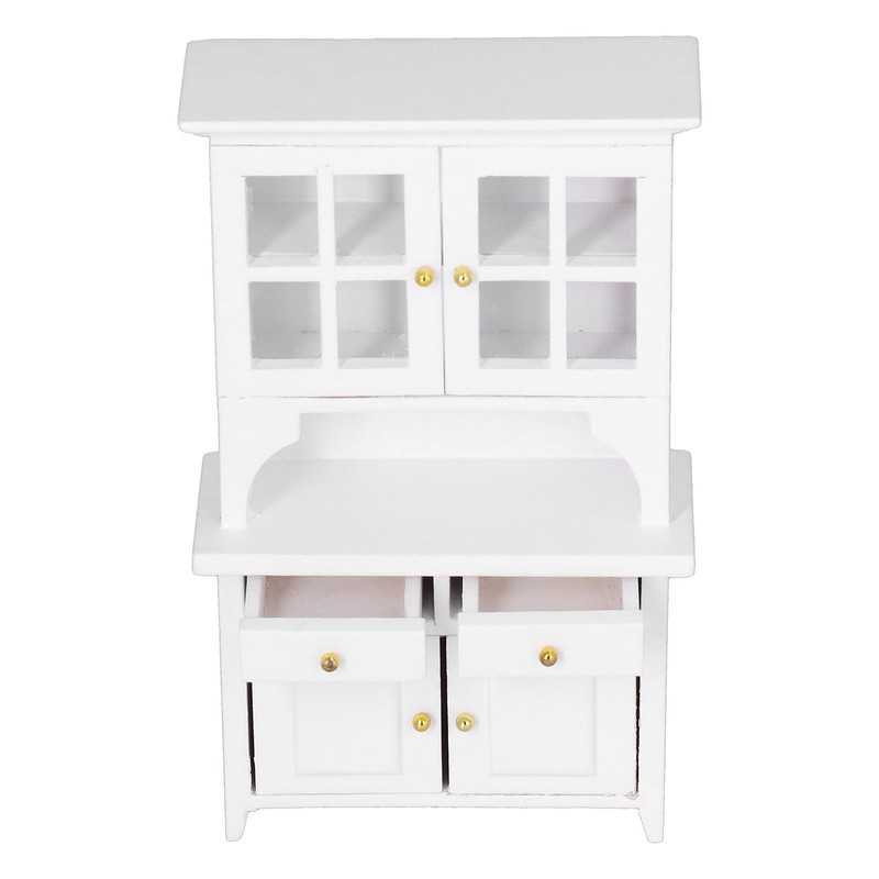 1:12 Dollhouse Cabinet Wooden Simulated Miniature Kitchen Furniture Decoration AccessoriesWhite