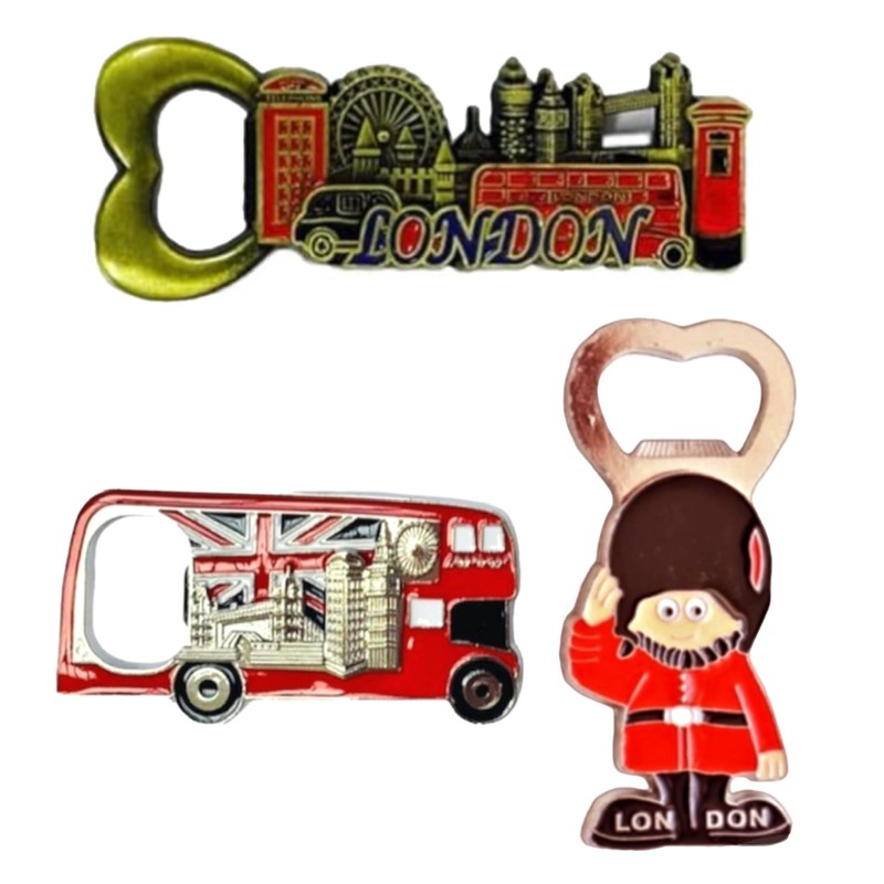 England London Icons Set of 6 Bottle Opener Magnets London