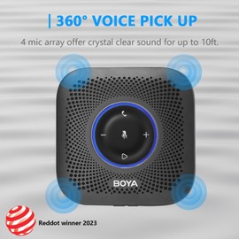 BOYA Blobby Pro Bluetooth Speakerphone, 360° Voice Pickup, Noise Reduction, 16H Call Time, USB Conference Microphone for Home Office Zoom Teams, Portable Speaker Daisy Chain for Large Meetings