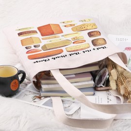 PYOUL Cheese Lover Gift That's Not That Much Cheese Tote Bag Cheese Themed Handbag Who Loves Cheese Gift Foodie Chef Baker Pastry Gift (Much Cheese Tote)