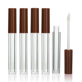 COSIDEA 50pcs Empty Round 1.5ml slim Brown lip gloss tubes with wand mini lipgloss tube containers wholesale