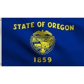 DMSE Oregon State Flag 2X3 Ft Foot 100% Polyester 100D Flag UV Resistant (2' X 3' Ft Foot)