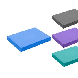 Fitness Mad Pilates Head Block, 25mm x 150mm x 205mm, Eco Friendly Yoga Block, High Density EVA Non Slip Block for Pilates, Yoga and Home Workouts (Blue)