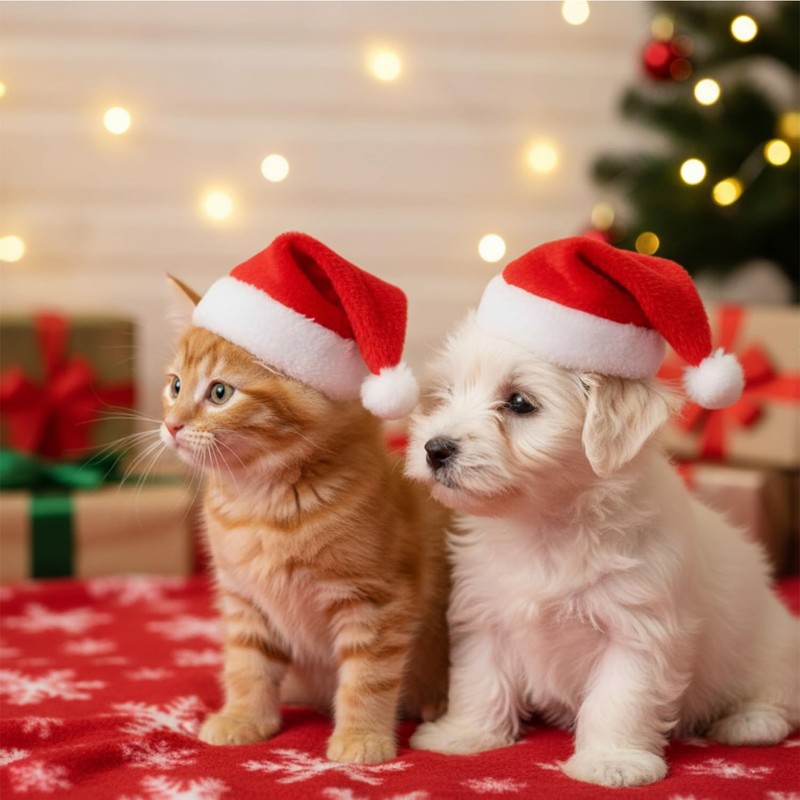 Mini Dog Santa Hat for Dog Christmas Hat (Red)
