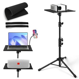 Adjustable Projector Tripod Stand 28"-51", Heavy Duty Floor Laptop Stand with Detachable Tray, Multi-Purpose DJ Equipment Mount for Home Office Stage