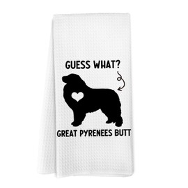 Yorhifa Funny Great Pyrenees Dog Kitchen Towels, Great Pyrenees Gifts Hand Towels for Bathroom, Great Pyrenees Dog Dish Towels Tea Towels, Dog Kitchen Bathroom Decor, 16x24 Inches