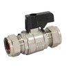TC 15mm Compression Isolation Valve Full Bore with Black Lever
