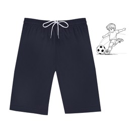 Holimaid Boys Girls Football Shorts Kids Quick Drying School Sports Breathable Athletic PE Shorts with Drawstring Ideal (UK, 130,1 Piece, Navy Blue)