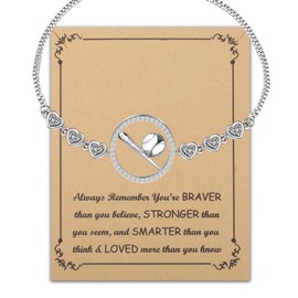 BNQL Softball Necklace for Girls - Gifts for Players and Lovers, Charm Jewelry, Large, Stainless Steel, No Gemstone