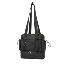 Small Gym Bag for Women, Waterproof Gym Duffle Bag with Compartment Carry on Gym Tote Bag for Workout/Sport/Travel, Black