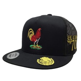 Mexico Gallo el Chapo 701 al lado Gold águila en la visera 3 Logos hat Black mesh