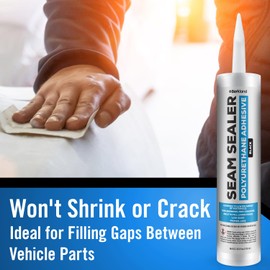Black Polyurethane Seam Sealer Automotive Compound Kit - Durable & Flexible Auto Body Filler - Seam & Joint Compound for Bare, Primed or Painted Surfaces - Automotive Seam Sealer [Black]