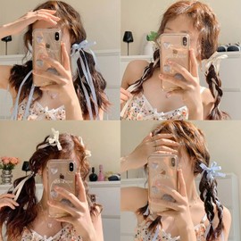 10 Pcs Ribbon Barrette Hair Clips, 5 Colors Set, Bowknot Design, Wedding, Kimono, Wedding, Hair Ornament, Elegant, Fashionable Hair Accessories - BetterJonny