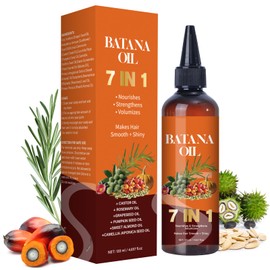 Batana Oil for Hair Growth, 7-in-1 Natural Organic Batana Oil for Men & Women, Repairs Damaged Hair, Reduces Hair Loss, Enhances Thickness, Suitable for All Hair Types, 120ml