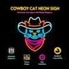 Cowboy Cat Neon Sign - Adjustable Dimmable LED Neon Light,
