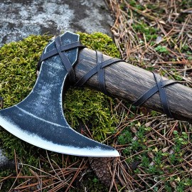 Viking Axe of Ragnar Lothbrok Hunting Axe with Rose Wood Handle - Hand-Forged U