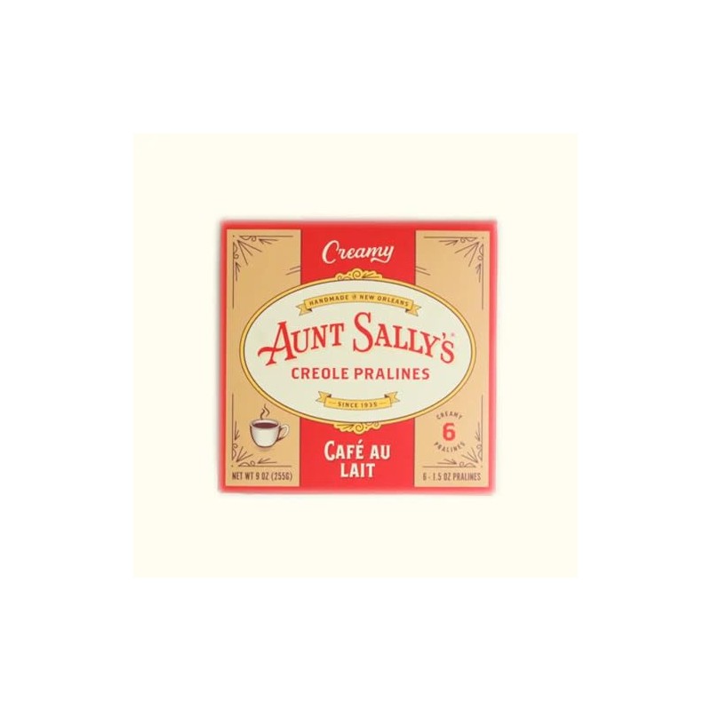 Aunt Sally's Creamy Cafe au Lait Pralines- 6 count box-