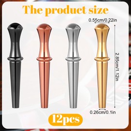12 Pcs Cribbage Board Peg Brass Cribbage Pegs Metal Fit 1/8 Holes with Tapered Design for Board Games, 4 Colors with Black Bag