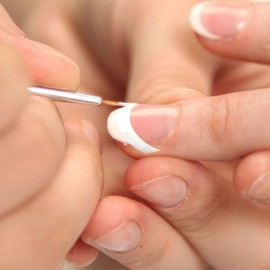 Quacc 12 Sheets 576 PCS French Manicure Strips Self-Adhesive Nail Guide Tips Manicure Nail DIY Art Stickers for Women Girls - Moon Shape Design