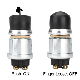 Weasch Push Button Starter Switch, 12V / 24V 50A, Waterproof Push Button Switch, for Car Marine Boat Truck Tractor Engine (1, Black)