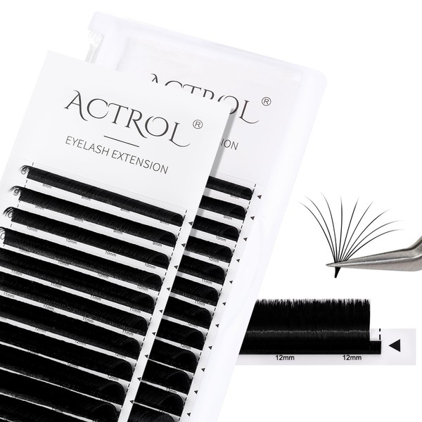 ACTROL Eyelashes Extension Volume C Curl 0.07mm 8-15mm Mix Easy
