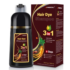 IIIMEIDU Tinte Para El Cabello Shampoo 3 En 1 Para Gris, Cabello Negro, Ingredientes Herbolarios Para Mujeres Hombres, Cobertura Gris 500Ml (Castaño) 